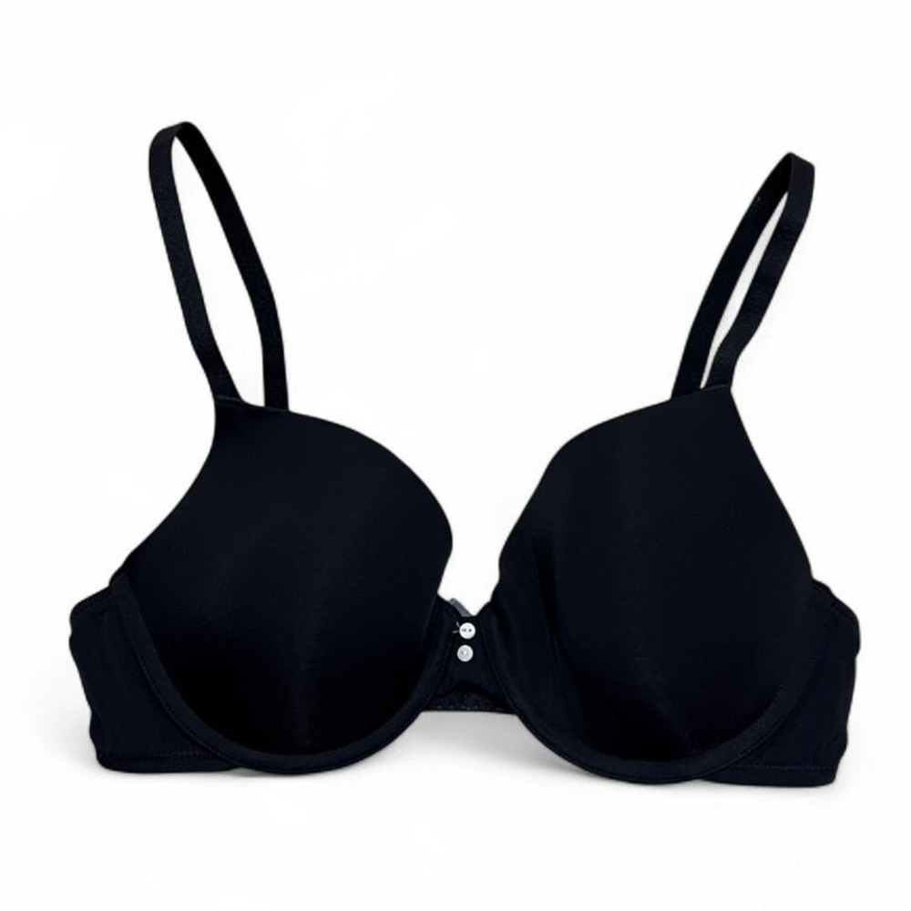 Aerie Black Bra Size 34C w/ Buttons T-Shirt‎ Lingerie